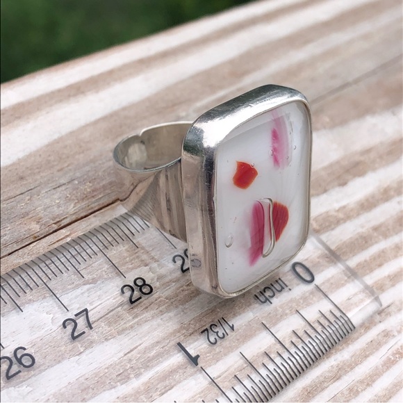Sterling silver Glass Art Ring - Picture 5 of 16